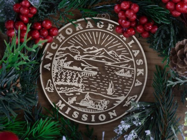LDS Alaska Anchorage Mission Christmas Ornament with Christmas Decorations