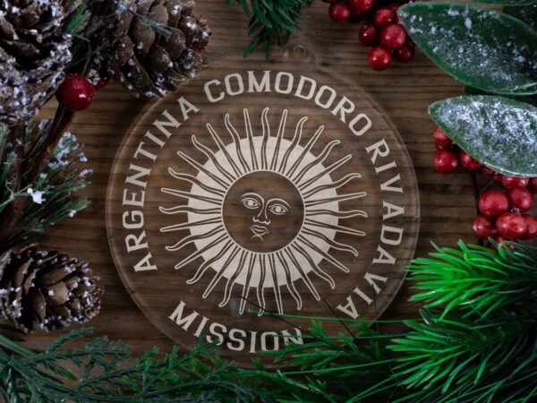 LDS Argentina Comodoro Rivadavia Mission Christmas Ornament with Christmas Decorations