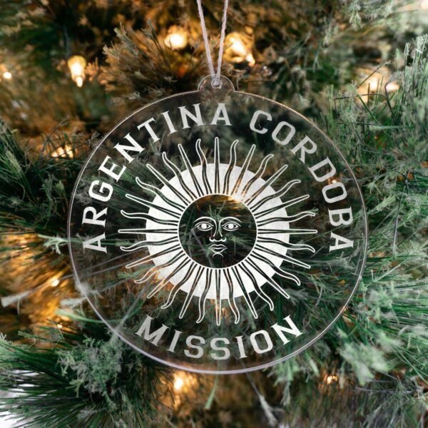 LDS Argentina Cordoba Mission Christmas Ornament hanging on a Tree