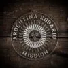 LDS Argentina Rosario Mission Christmas Ornament laying on a Wooden Background