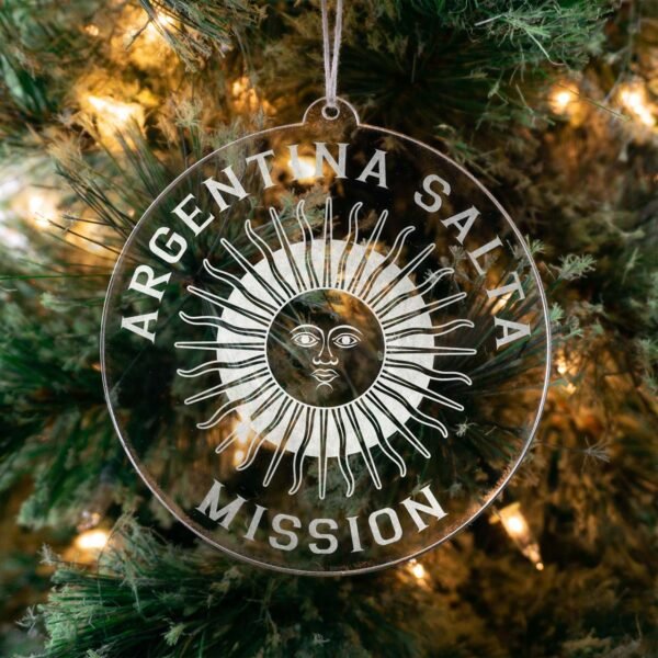 LDS Argentina Salta Mission Christmas Ornament hanging on a Tree