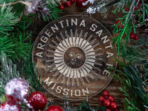 LDS Argentina Santa Fe Mission Christmas Ornament with Christmas Decorations