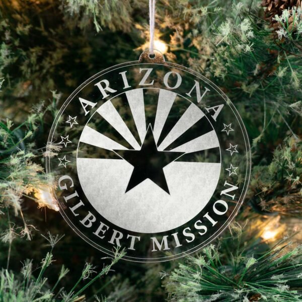 LDS Arizona Gilbert Mission Christmas Ornament hanging on a Tree