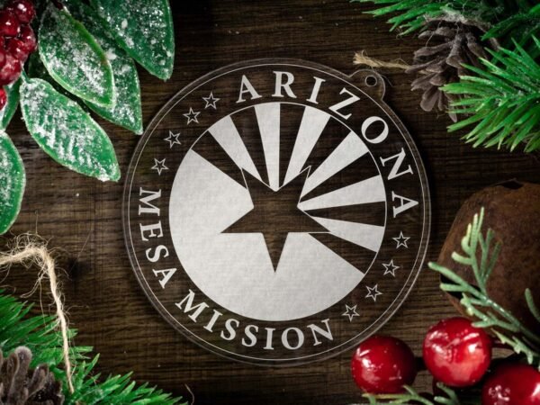 LDS Arizona Mesa Mission Christmas Ornament with Christmas Decorations
