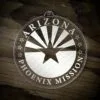 LDS Arizona Phoenix Mission Christmas Ornament laying on a Wooden Background