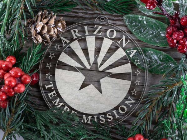LDS Arizona Tempe Mission Christmas Ornament with Christmas Decorations