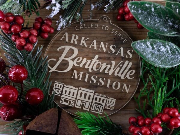 LDS Arkansas Bentonville Mission Christmas Ornament with Christmas Decorations