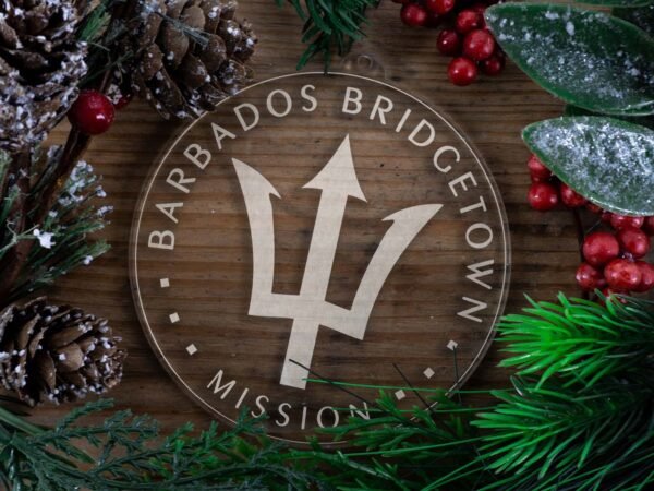LDS Barbados Bridgetown Mission Christmas Ornament with Christmas Decorations