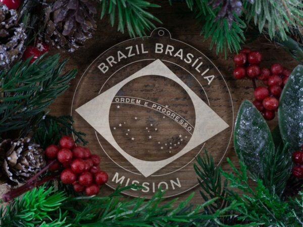 LDS Brazil Brasilia Mission Christmas Ornament with Christmas Decorations