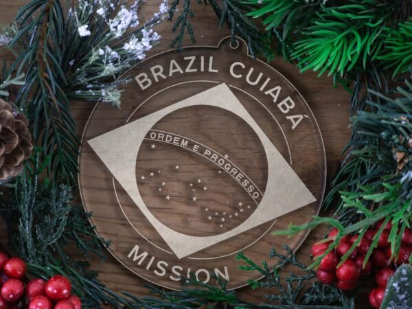 LDS Brazil Cuiaba Mission Christmas Ornament with Christmas Decorations