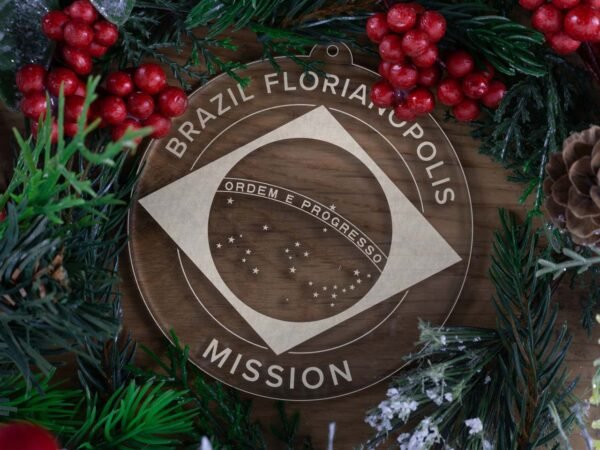 LDS Brazil Florianopolis Mission Christmas Ornament with Christmas Decorations