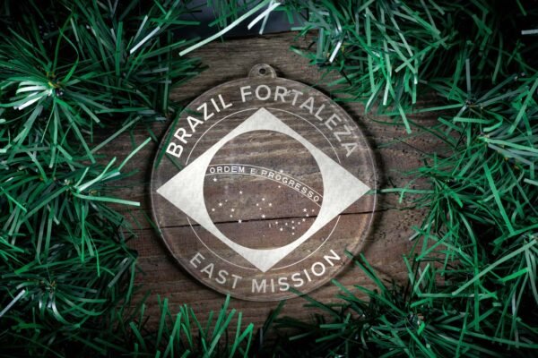 LDS Brazil Fortaleza East Mission Christmas Ornament surrounded by a Simple Reef