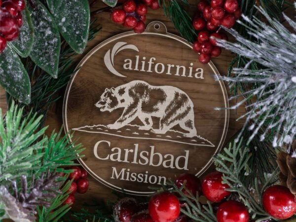 LDS California Carlsbad Mission Christmas Ornament with Christmas Decorations