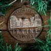 LDS California Irvine Mission Christmas Ornament surrounded by a Simple Reef