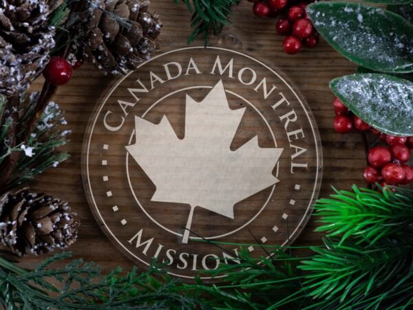 LDS Canada Montreal Mission Christmas Ornament with Christmas Decorations