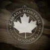 LDS Canada Montreal Mission Christmas Ornament laying on a Wooden Background
