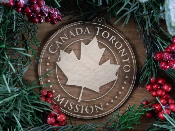 LDS Canada Toronto Mission Christmas Ornament with Christmas Decorations