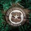 LDS Chile Concepcion Mission Christmas Ornament surrounded by a Simple Reef