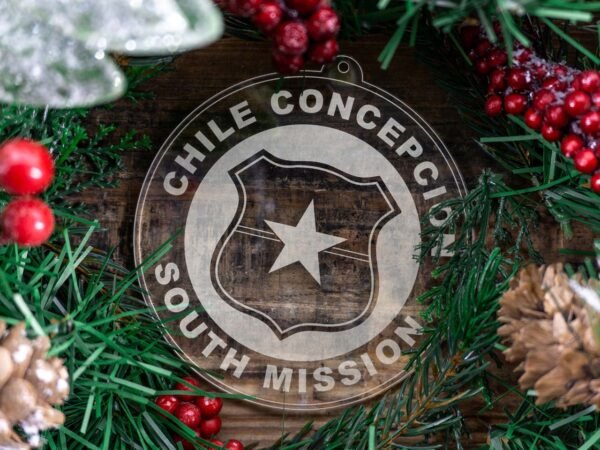 LDS Chile Concepcion South Mission Christmas Ornament with Christmas Decorations