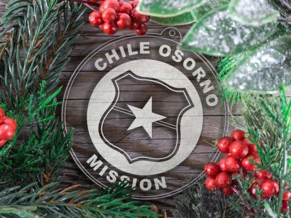 LDS Chile Osorno Mission Christmas Ornament with Christmas Decorations