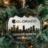 LDS Colorado Denver North Mission Christmas Ornament hanging on a Tree