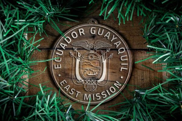 LDS Ecuador Guayaquil East Mission Christmas Ornament surrounded by a Simple Reef