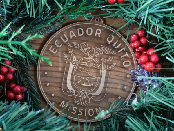 LDS Ecuador Quito Mission Christmas Ornament with Christmas Decorations
