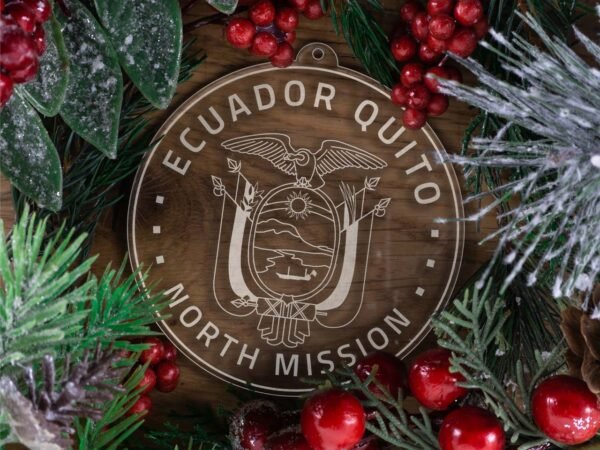 LDS Ecuador Quito North Mission Christmas Ornament with Christmas Decorations