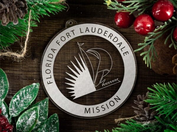 LDS Florida Fort Lauderdale Mission Christmas Ornament with Christmas Decorations