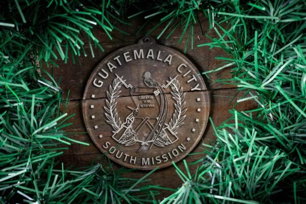 LDS Guatemala Guatemala City South Mission Christmas Ornament surrounded by a Simple Reef