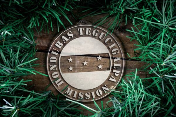 LDS Honduras Tegucigalpa Mission Christmas Ornament surrounded by a Simple Reef
