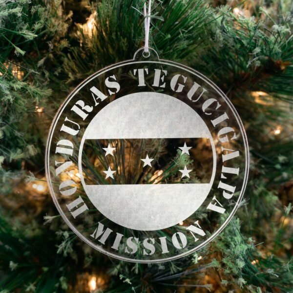 LDS Honduras Tegucigalpa Mission Christmas Ornament hanging on a Tree