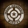 LDS Indiana Indianapolis Mission Christmas Ornament laying on a Wooden Background