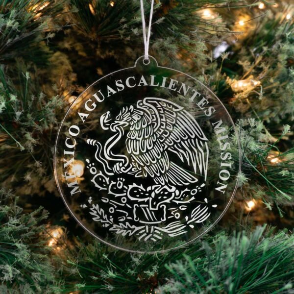 LDS Mexico Aguascalientes Mission Christmas Ornament hanging on a Tree