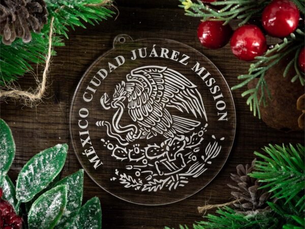 LDS Mexico Ciudad Juarez Mission Christmas Ornament with Christmas Decorations
