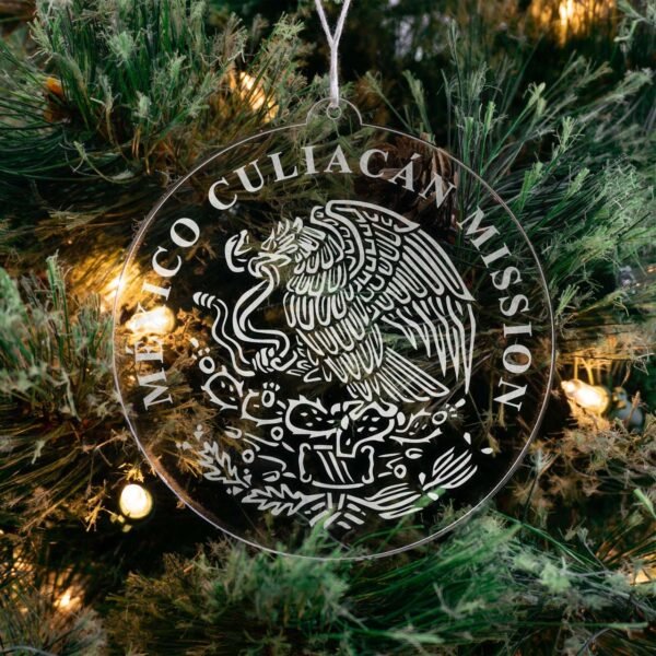 LDS Mexico Culiacan Mission Christmas Ornament hanging on a Tree