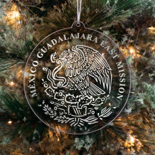 LDS Mexico Guadalajara East Mission Christmas Ornament hanging on a Tree
