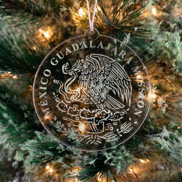 LDS Mexico Guadalajara Mission Christmas Ornament hanging on a Tree