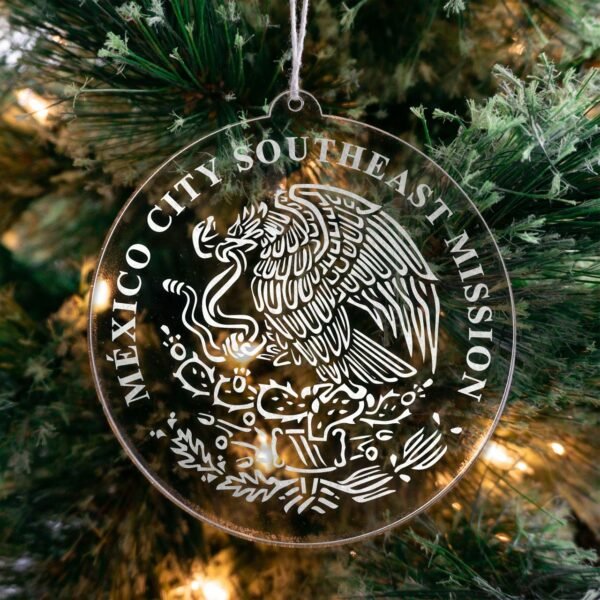 LDS Mexico Mexico City Southeast Mission Christmas Ornament hanging on a Tree