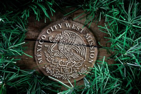 LDS Mexico Mexico City West Mission Christmas Ornament surrounded by a Simple Reef