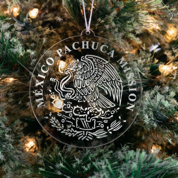 LDS Mexico Pachuca Mission Christmas Ornament hanging on a Tree