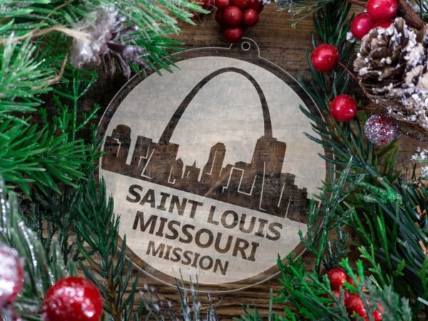LDS Missouri St. Louis Mission Christmas Ornament with Christmas Decorations