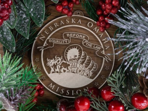 LDS Nebraska Omaha Mission Christmas Ornament with Christmas Decorations