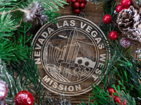 LDS Nevada Las Vegas West Mission Christmas Ornament with Christmas Decorations