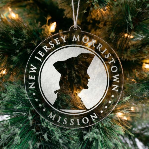 LDS New Jersey Morristown Mission Christmas Ornament hanging on a Tree
