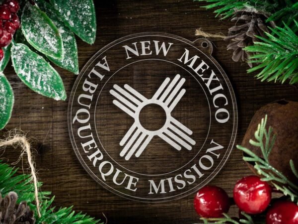 LDS New Mexico Albuquerque Mission Christmas Ornament with Christmas Decorations