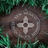 LDS New Mexico Albuquerque Mission Christmas Ornament surrounded by a Simple Reef