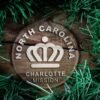 LDS North Carolina Charlotte Mission Christmas Ornament surrounded by a Simple Reef