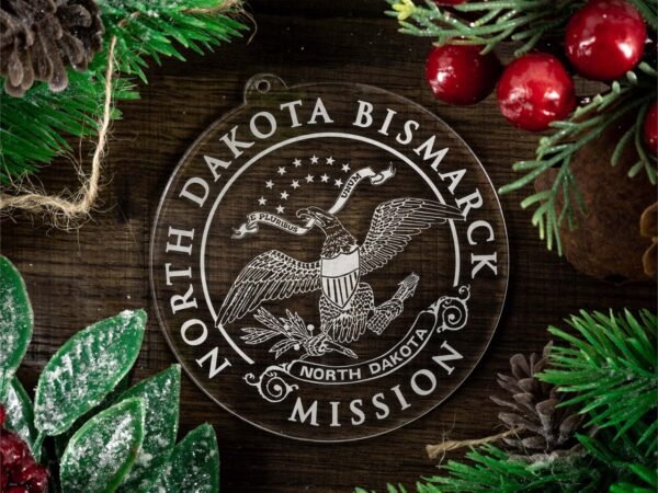 LDS North Dakota Bismarck Mission Christmas Ornament with Christmas Decorations