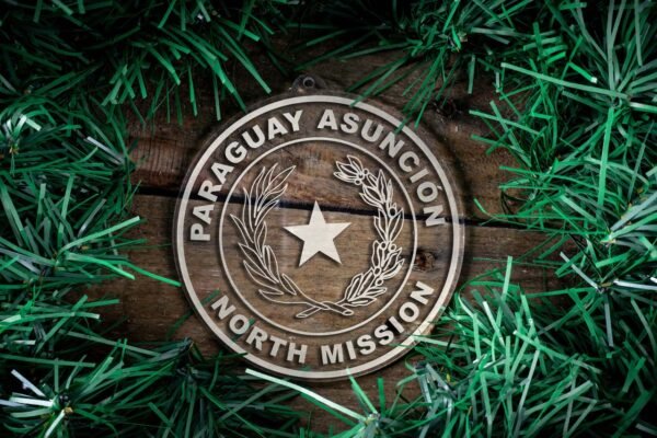 LDS Paraguay Asuncion North Mission Christmas Ornament surrounded by a Simple Reef